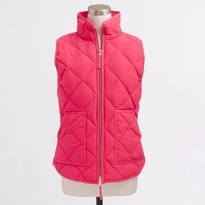 J Crew Factory Coral Pink Quilted Vest NWT